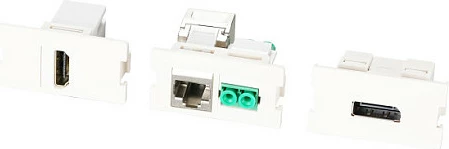 Set kornize multifunksionale EFB Elektronik, adapter Keystone 1/2 port, për HDMI/USB, i bardhë
