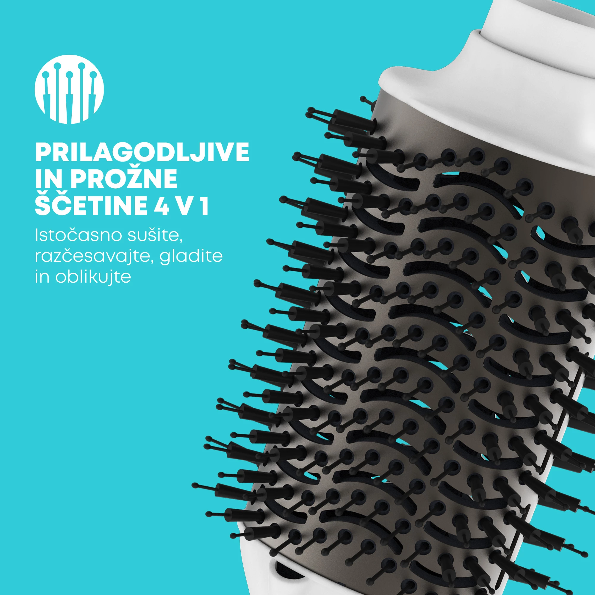 Furkë ajri për tharje dhe stilim flokësh Revamp Progloss Perfect Blow Dry DR-1850, 1200W, jonike, bardhë/zezë