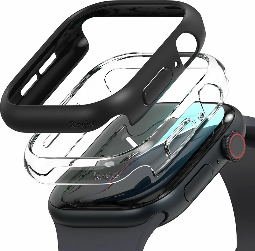 Mbështjellës Ringke Slim për Apple Watch 10, 46mm, 2 copë, Transparent dhe Zi