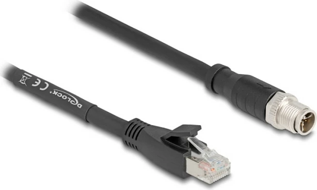 Kabllo rrjeti DeLOCK 80586, Cat5e, M12 në RJ-45, 10 m, e zezë