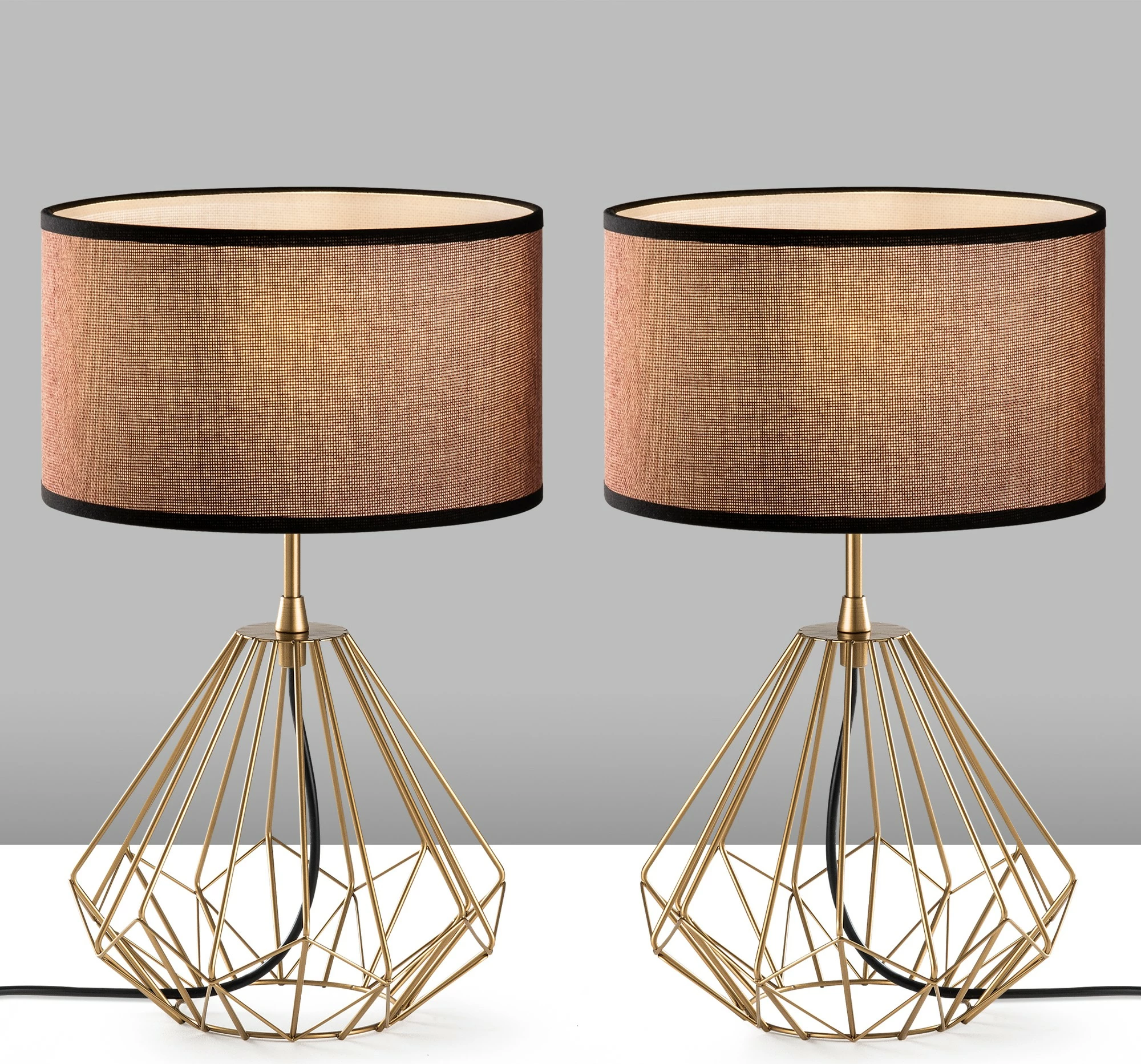 Set llamba tavoline Opviq, Diamond, ngjyrë ari, S-713, 2 copë