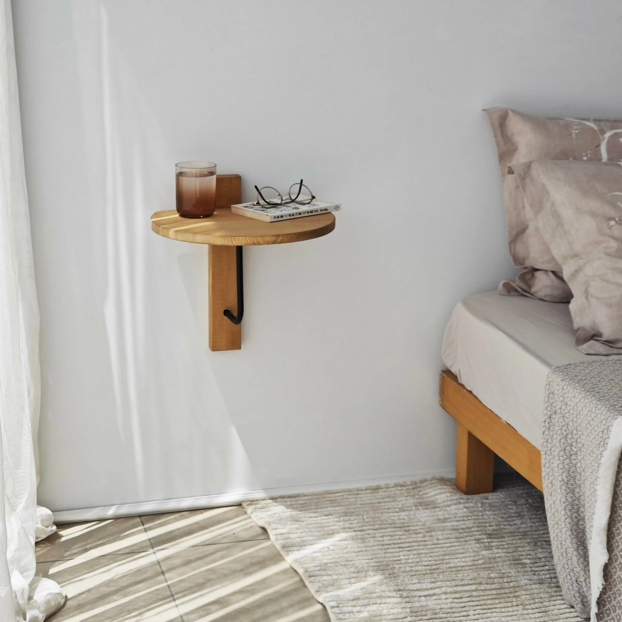 Raft muri Skye Decor, ngjyrë e zezë dhe lis, Reve