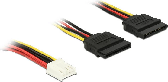 Kabl energjie DeLOCK Floppy 4-pin në 2x SATA 15-pin, 0.3 m, shumëngjyrësh