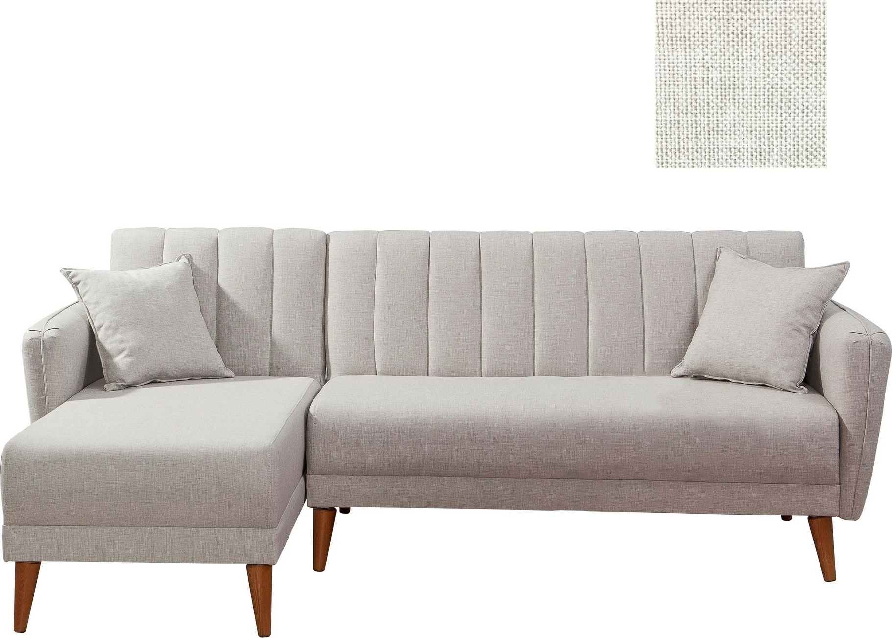 Kënd-sofë krevati Atelier del Sofa, kënd majtas, ngjyrë krem
