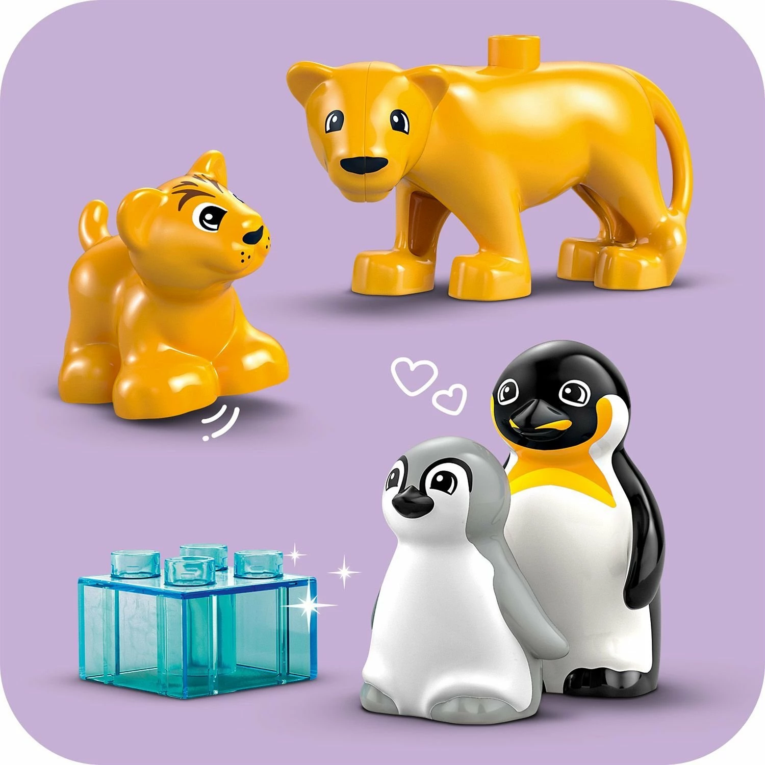 Set LEGO DUPLO Wild Animal Families 10442, 10 copë, për 2+ vjeç, me pinguinë dhe luanë