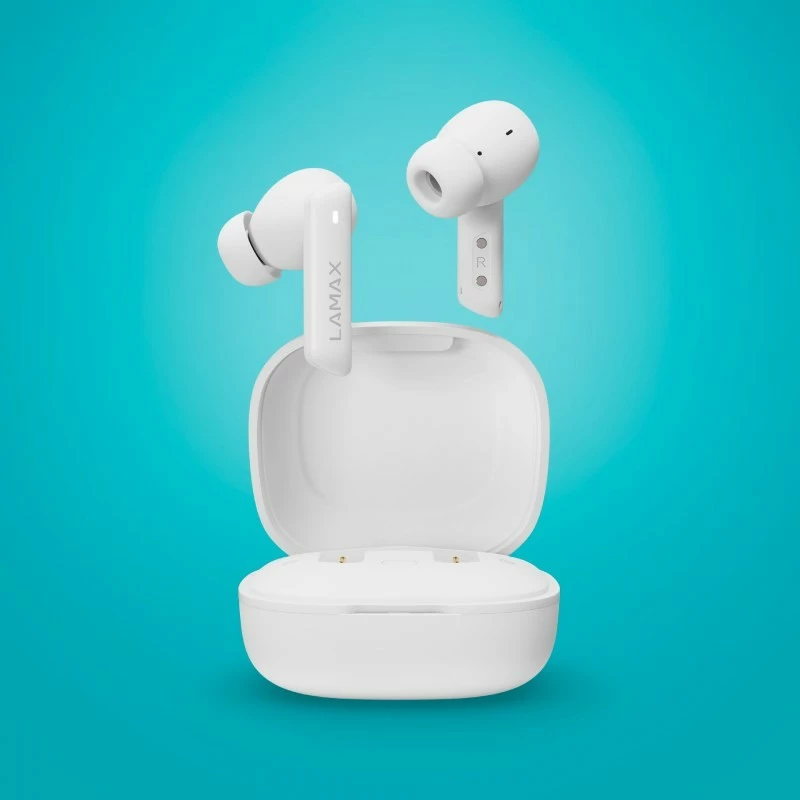Kufje Lamax Clips1 ANC, wireless, Bluetooth 5.3, 44 orë bateri, të bardha