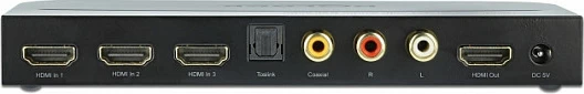 HDMI Switch DeLOCK 3x HDMI në 1x HDMI, 4K@60Hz, Audio Extractor, i zi