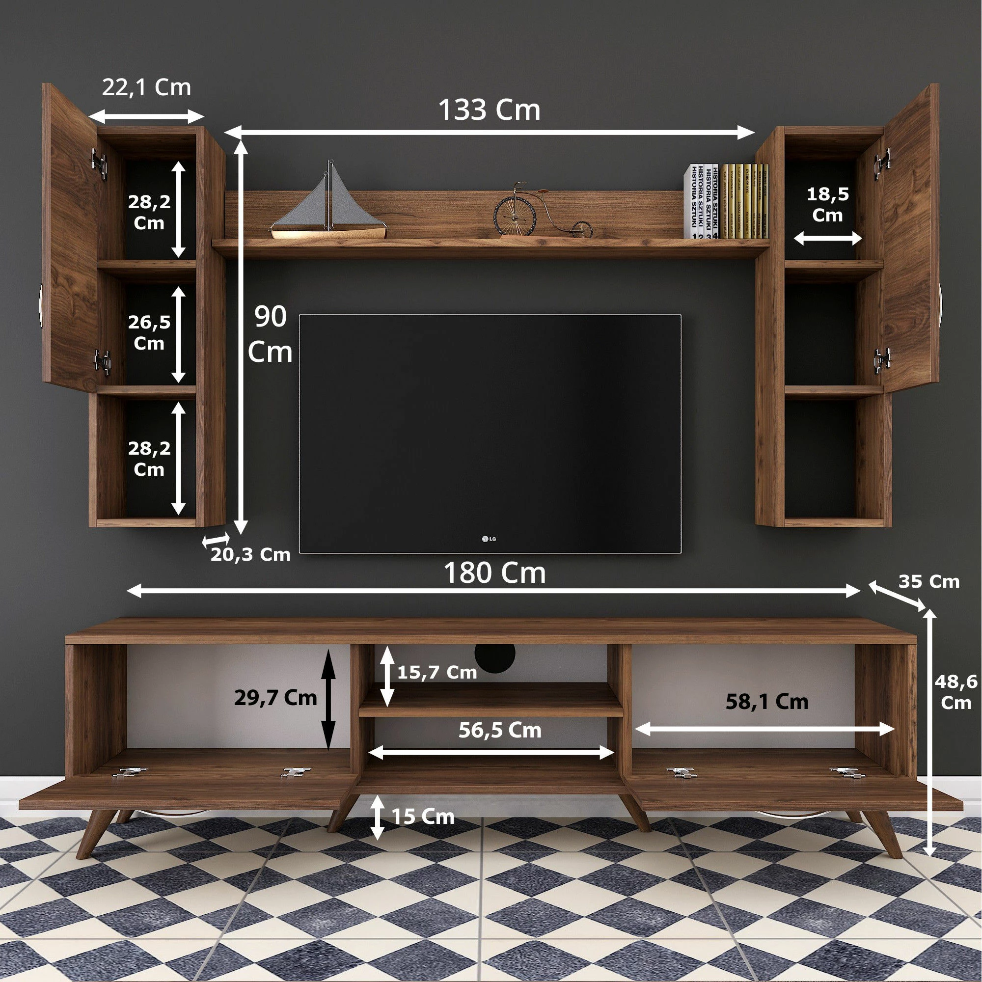Komodë TV Skye Decor, ngjyrë arre, M27-284