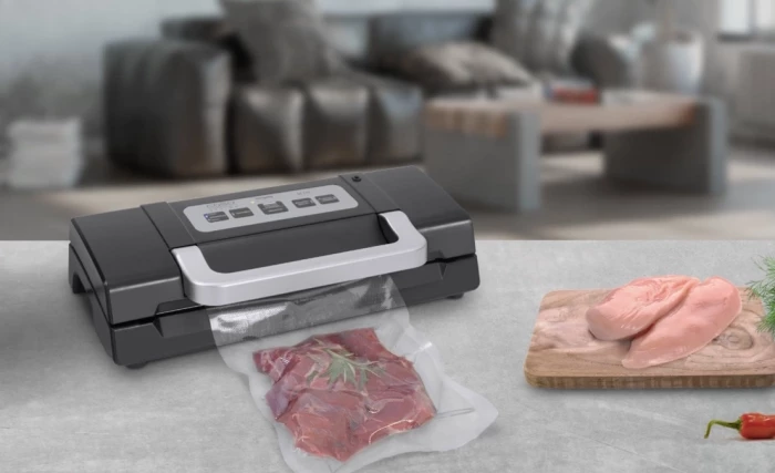 Vakuum paketues CASO HC 170 110W, deri 30 cm, set me 10 qese + tub, e zezë/argjendtë