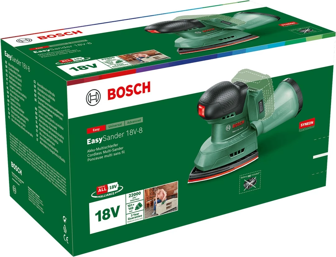 Multisharrë orbitale Bosch EasySander 18V BT, 2.5Ah, e gjelbër/zezë