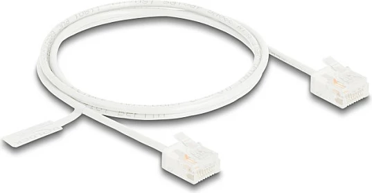 Kablë rrjeti DeLOCK RJ45 Cat6 ultra slim 1 m, U/UTP, 1000 Mbit/s, e bardhë