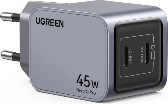 Karikues USB-C GaN UGREEN Nexode Pro 45W, 2x USB-C, gri