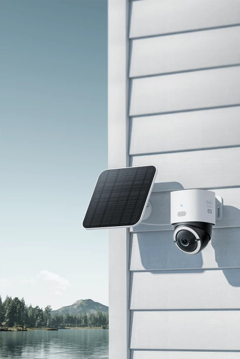 Kamerë sigurie e jashtme wireless ANKER eufy Security S330 4G LTE / Wi‑Fi, 4K, PTZ 360°, panel solar, bateri 9400 mAh, microSD deri 128 GB, me SIM + panel solar, bardhë