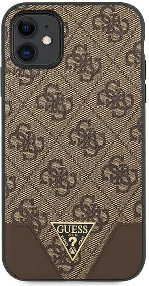 Mbështjellës Guess 4G Triangle Collection për iPhone 11/Xr 6.1", Kafe