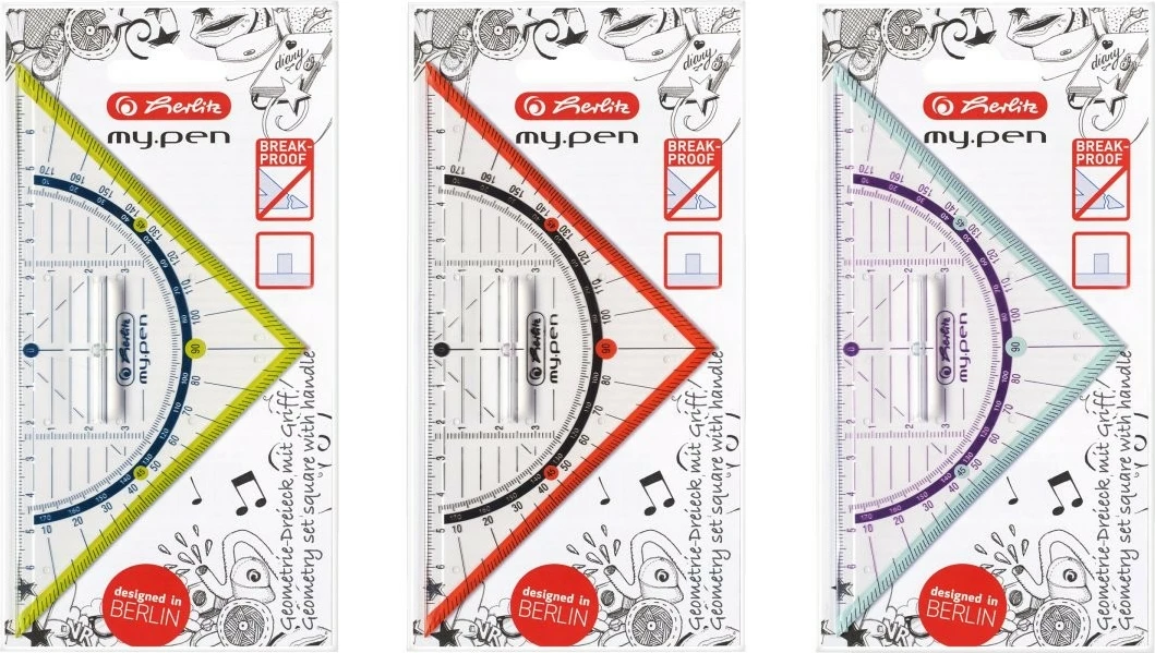 Set vizatimi gjeometrik Herlitz 5542808, ngjyra të ndryshme