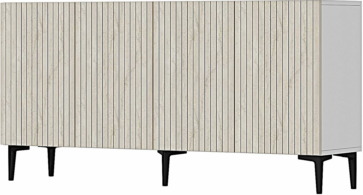 Konsol Skye Decor, Zeynep 150, e bardhë, travertin