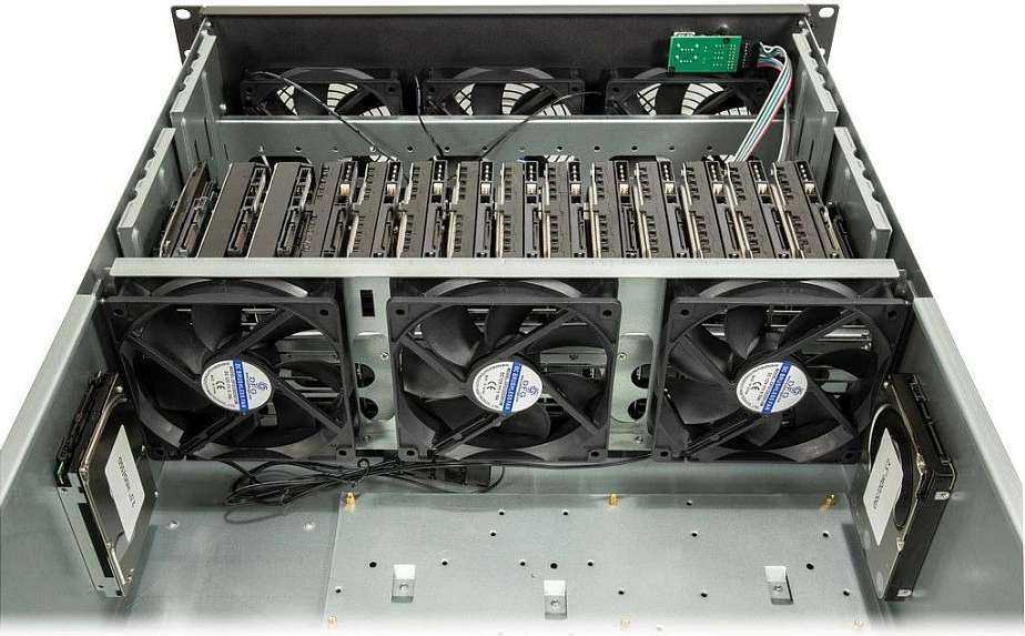 Kasë rack Inter-Tech 4F28, 4U 19", ATX/EATX/micro ATX/Mini-ITX, 28x 3.5" + 4x 2.5", Black/Silver
