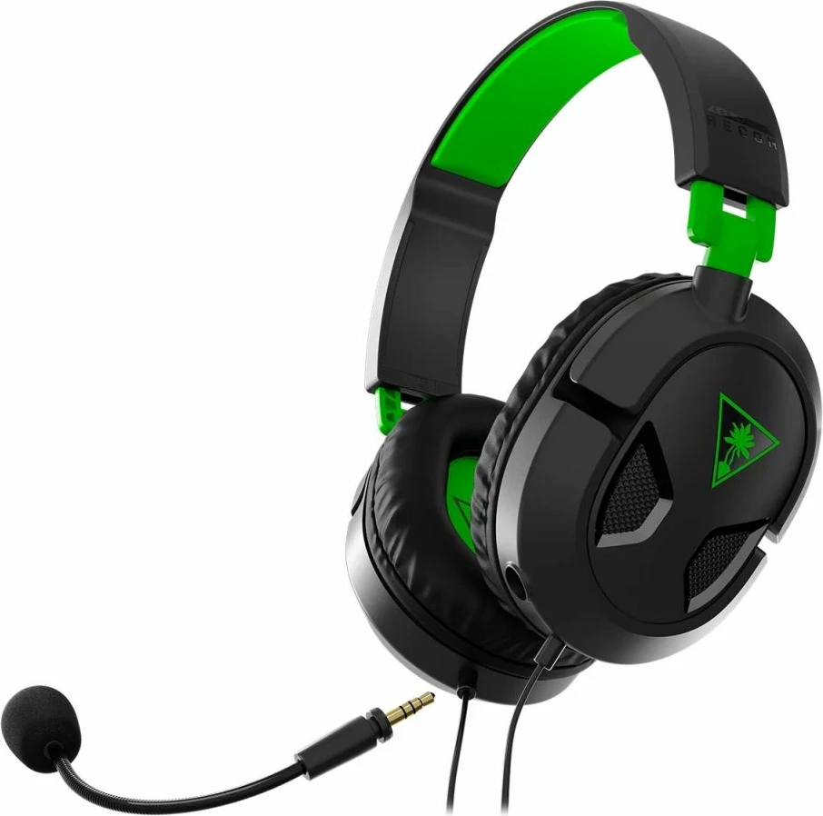 Kufje gaming Turtle Beach Recon 50 për Xbox, 3.5mm, stereo, me kabllo, me mikrofon të heqshëm, zi/jeshile