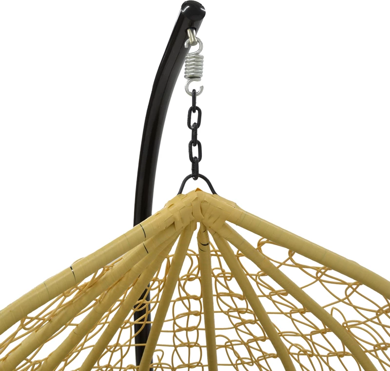 Karrige varëse Zafer, ngjyrë natyrale dhe metal i zi, 106x103x200cm