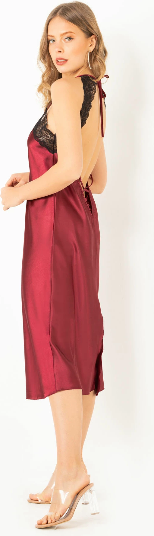 Babydoll Jumeon, ngjyrë e kuqe e errët, 001-018667, M/L