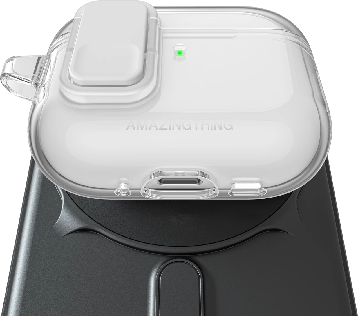 Mbështjellës për kufje, AmazingThing Minimal Case për AirPods Pro 3, TPU, magnete, me karabinë, transparent