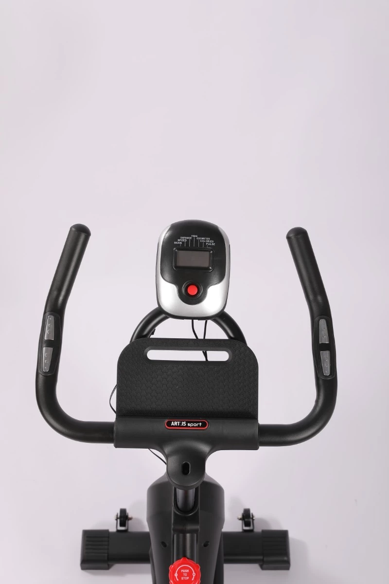 Biçikletë statike indoor ART.IS sport AS1 (AS8723), rrotë fluturimi 6 kg, Bluetooth Kinomap/Zwift, ngarkesë max 120 kg, e zezë/kuqe