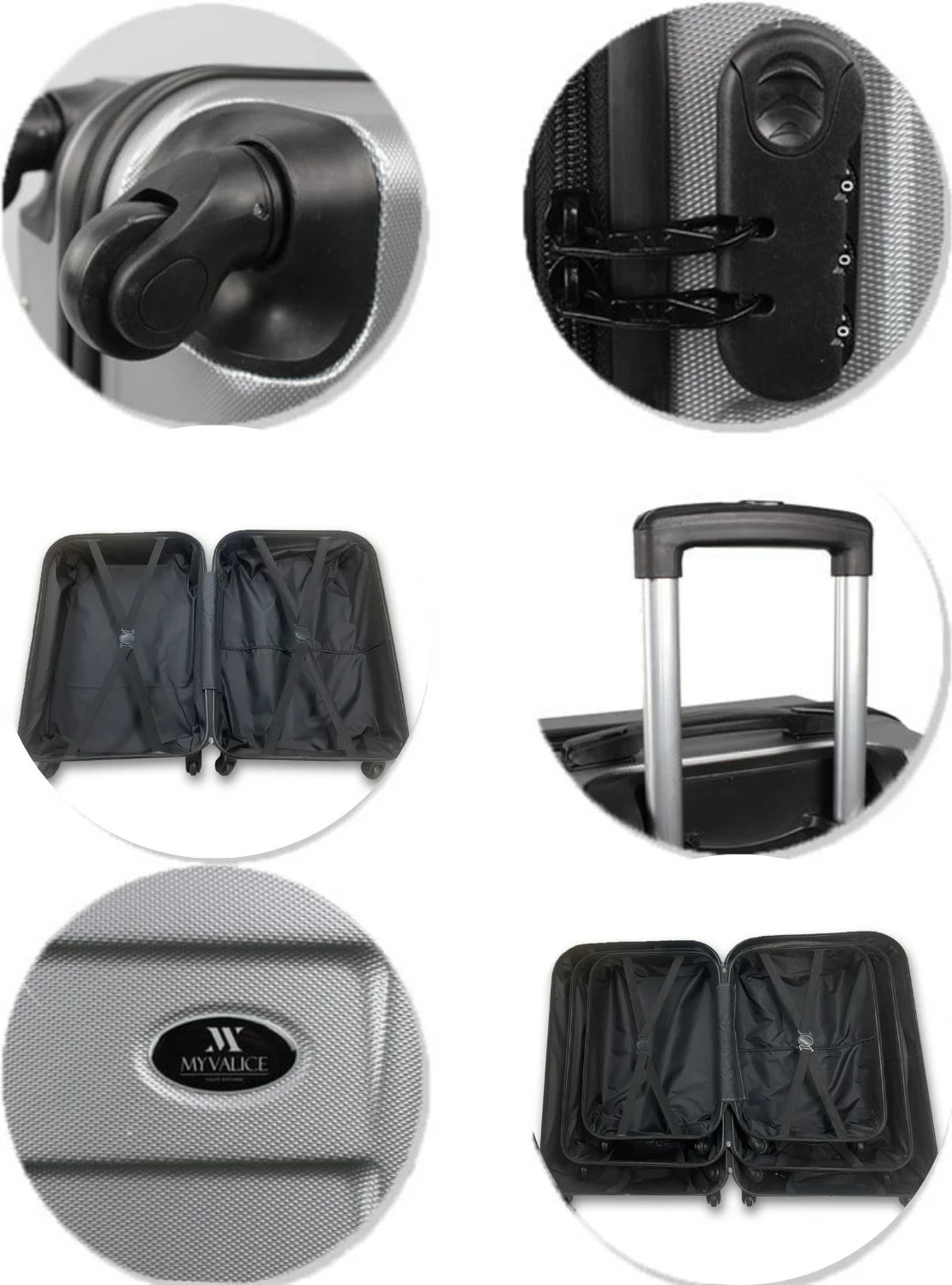 Set valixhesh (3 copë), ngjyrë e zezë, Zoozie Bags, 8077