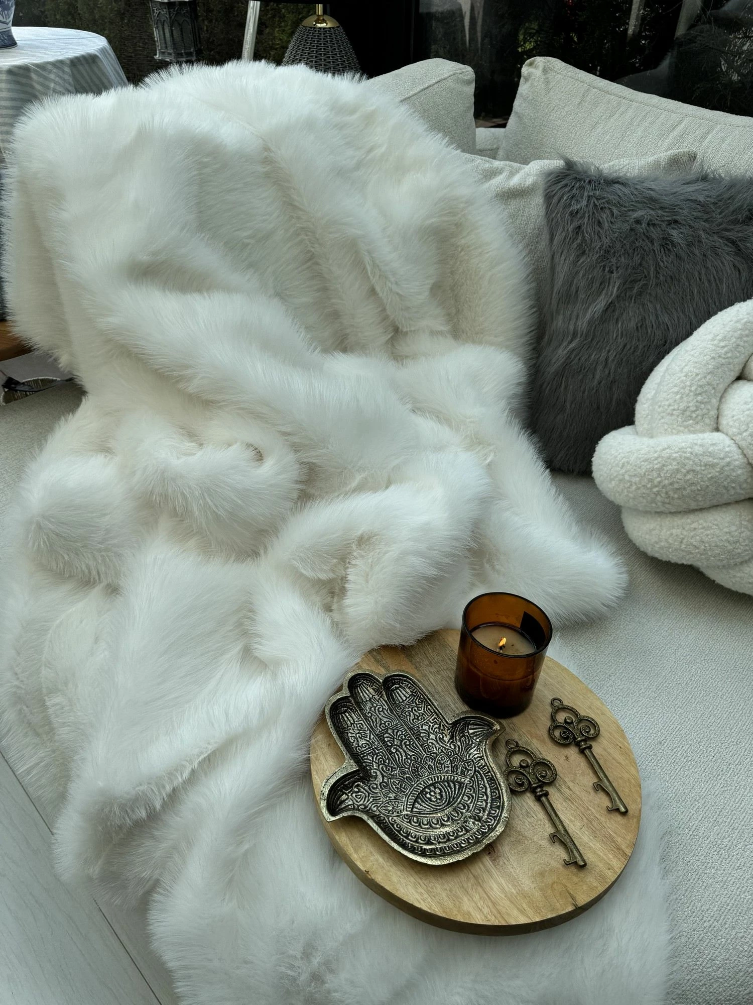 Mbulesë divani Evila Originals, Lolita, e bardhë, 150x100cm