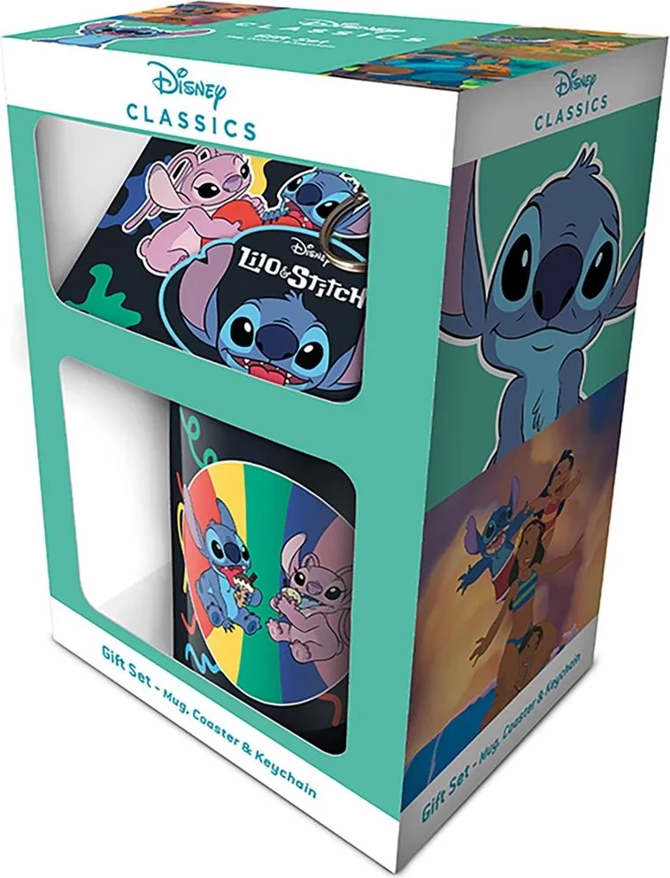 Set dhuratë Pyramid International Disney Lilo and Stitch You\'re My Fave, 3 pjesë (filxhan + nënfilxhan + çelës), zi