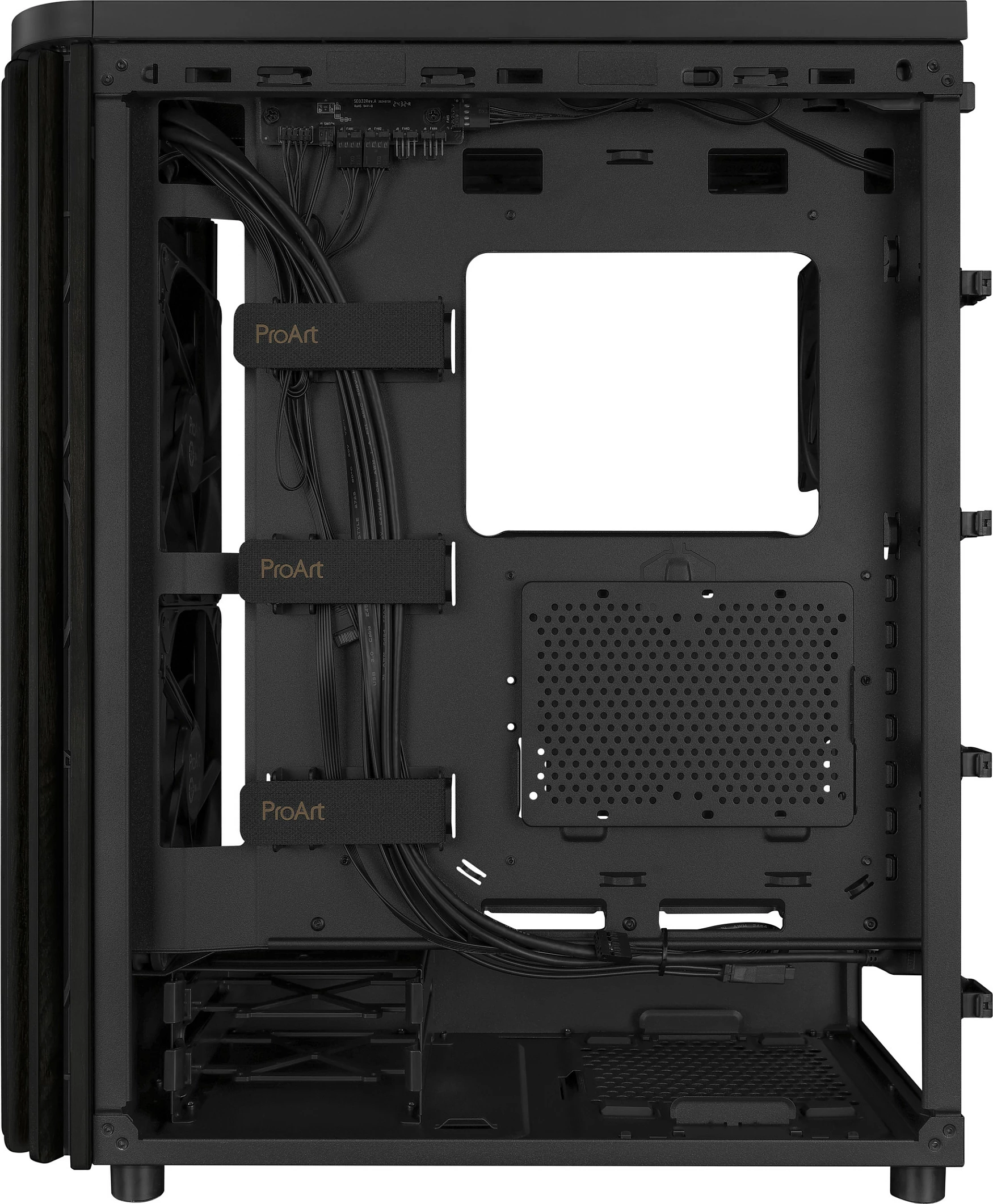 Kasë ASUS ProArt PA401 Wood Mesh PWM, ATX, e zezë