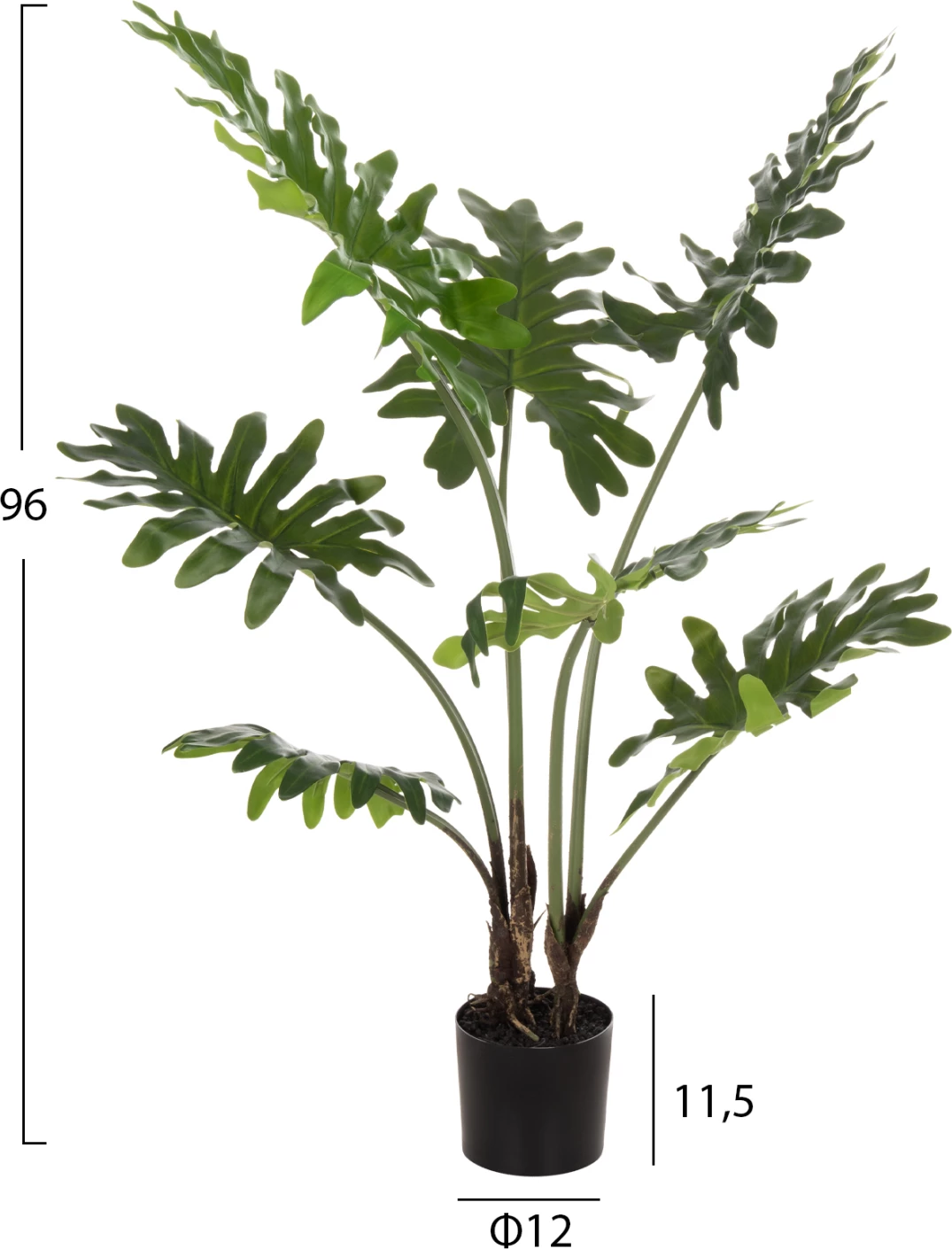 Bimë sintetike dekorative, FH7971, pemë me gjethe në vazo, 96H cm