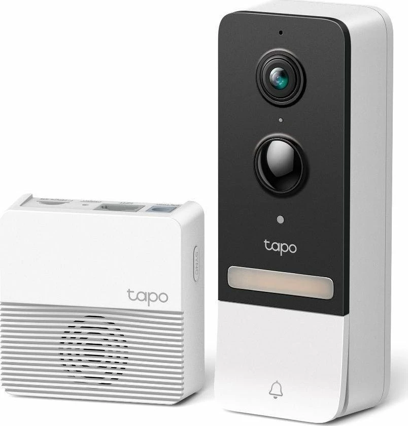 Video interfon smart TP-Link Tapo D230S1 me bateri, 2K 5MP, bardhë/zezë, set me Hub