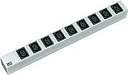 Shirit prizash për rack Bachmann 19" 1U, 9x C13, kabllo 2m, 3600W, SCHUKO, Alumini