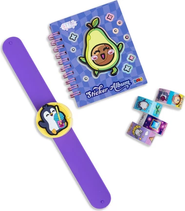 Roll and Reveal Sticker Tapes – Set Kreativ me Byzylyk Snap dhe Album