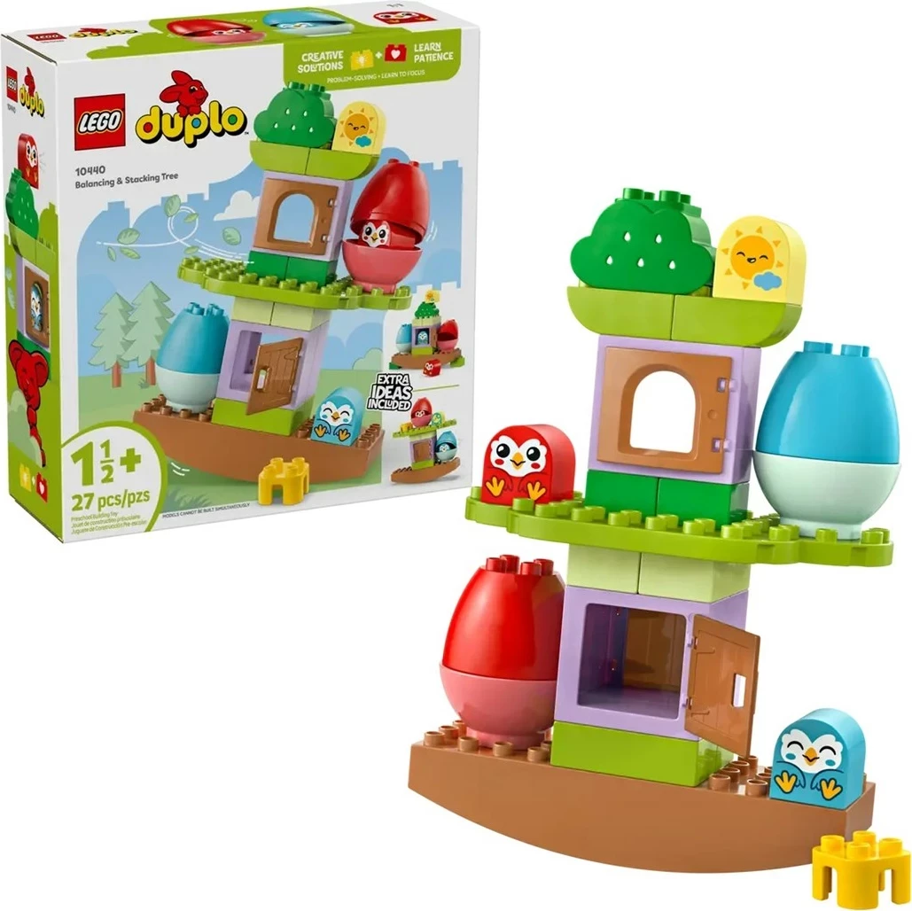 Set LEGO DUPLO 10440, Balancing and Stacking Tree, për fëmijë 1.5+ vjeç