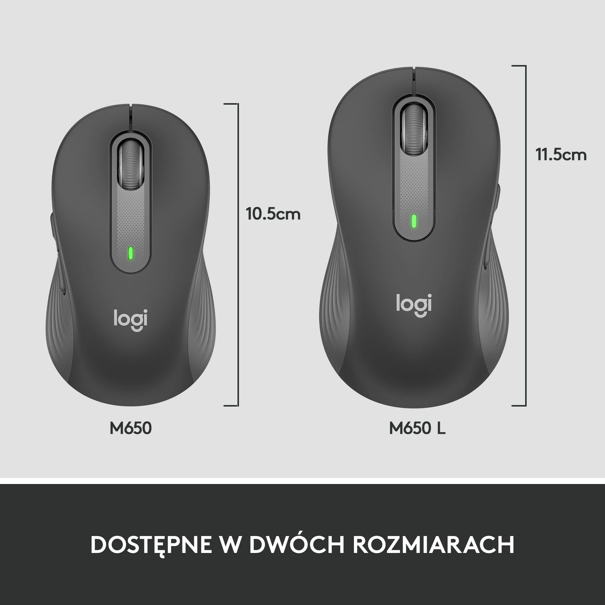 Maus Logitech Signature M650 L (910-006236) 2000 DPI wireless Graphite