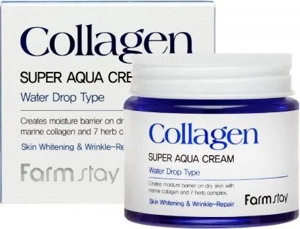 Krem hidratues për fytyrë FarmStay Collagen Super Aqua Cream Water Drop për femra 80ml