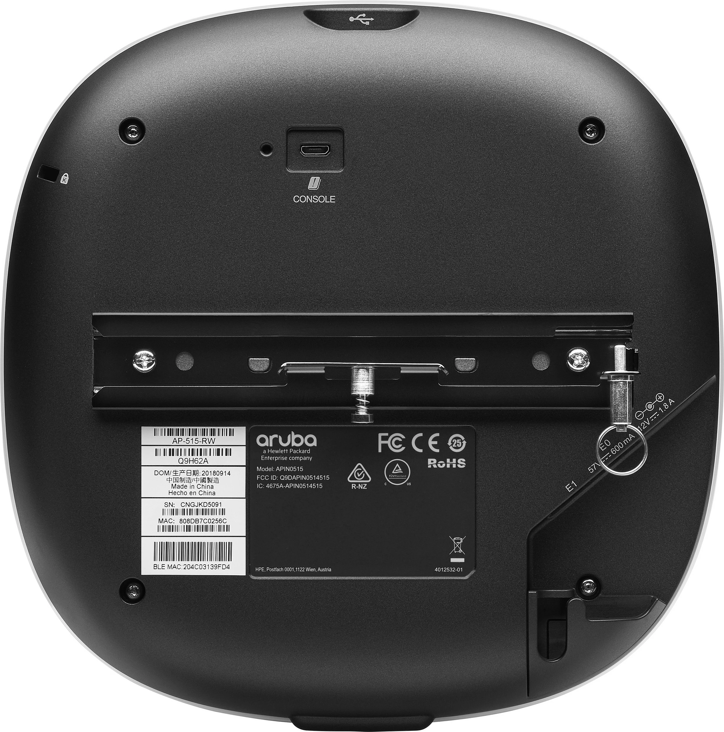 Access Point HPE Aruba Networking AP-515 (RW), Wi‑Fi 6 802.11ax, Dual Band 2.4/5 GHz, 2x RJ-45 Multi‑Gigabit, i bardhë