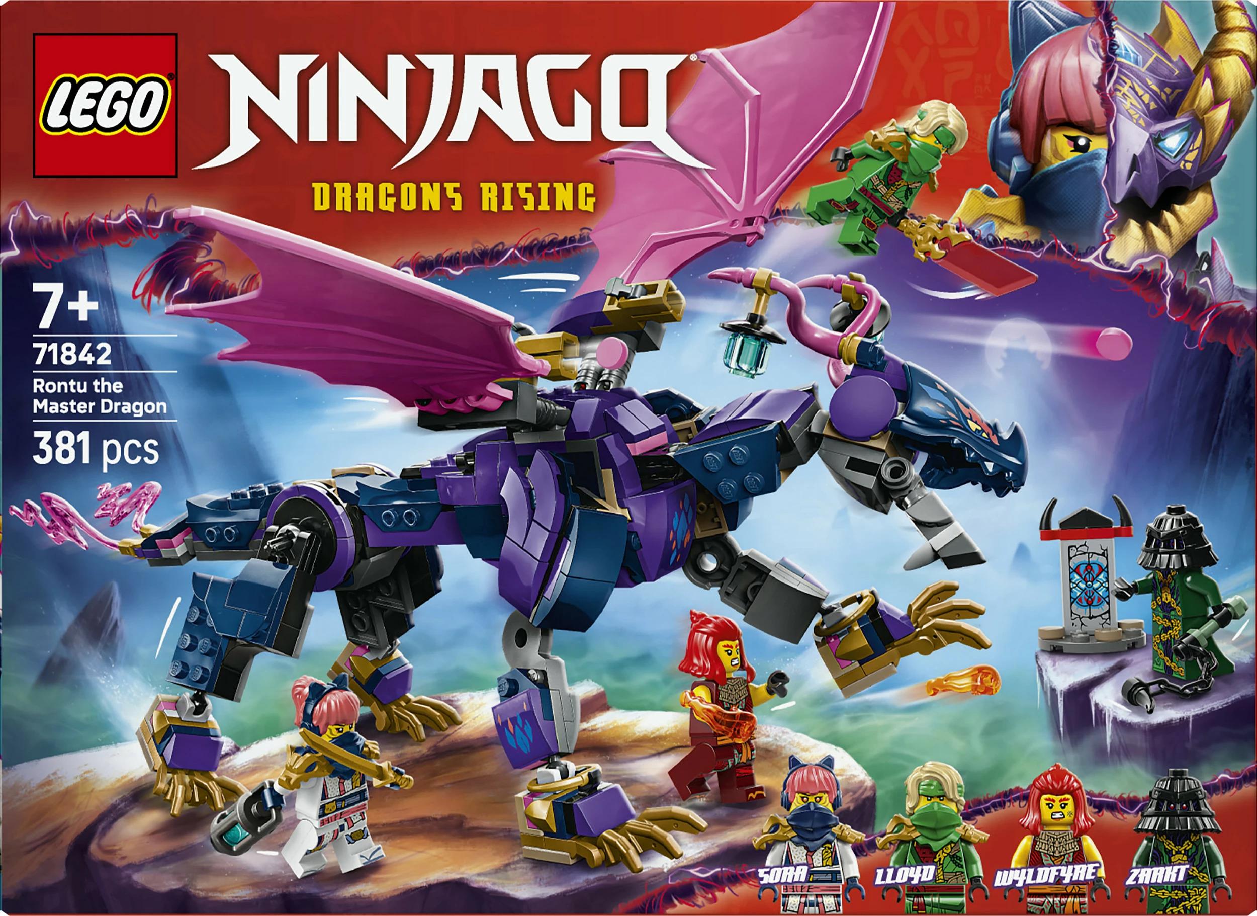 Set ndërtimi LEGO NINJAGO 71842 Rontu Master Dragon, 381 copë, 7+, shumëngjyrësh