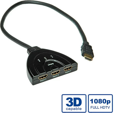 Switch HDMI VALUE 3-port, automatik, 1080p, i zi
