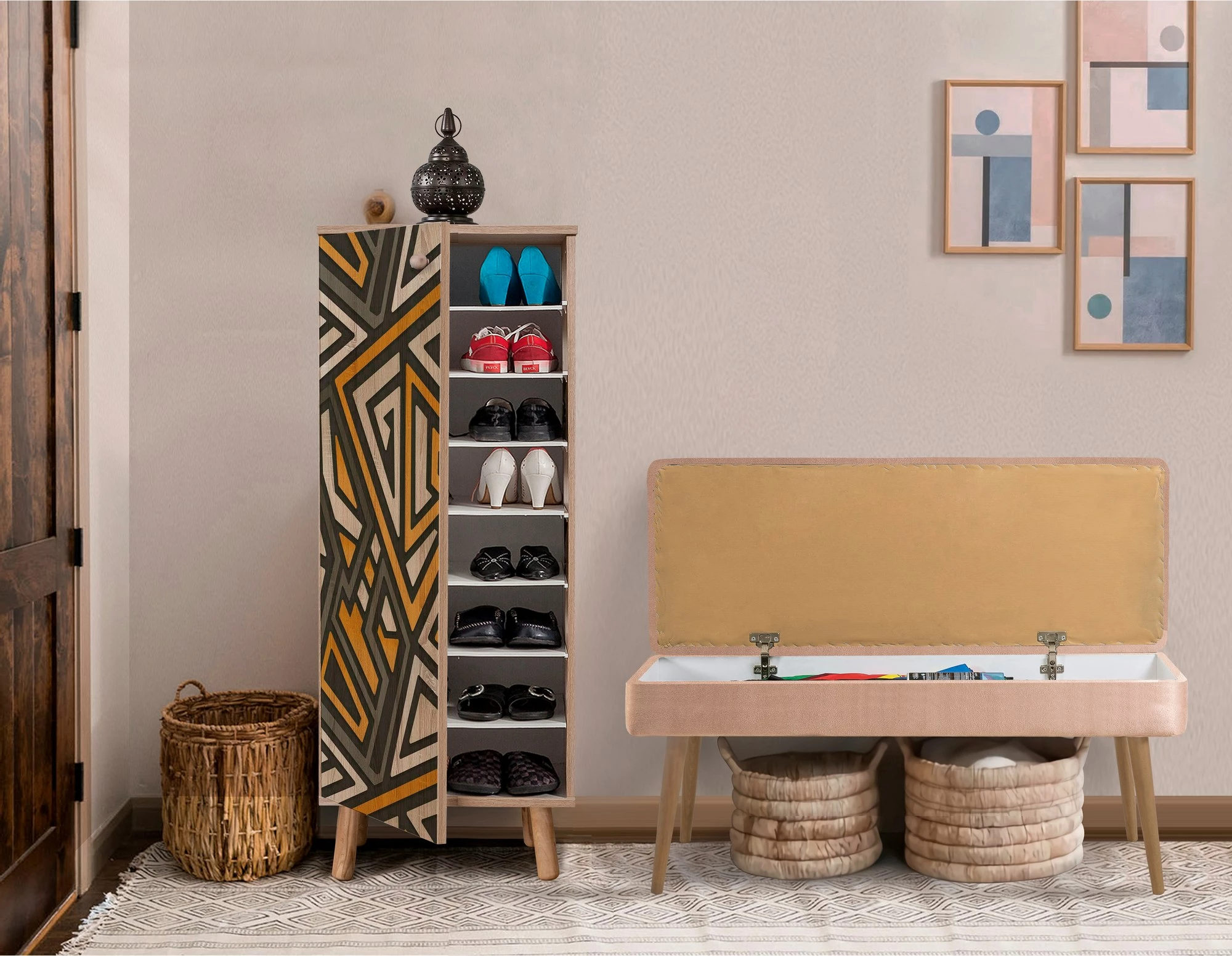 Set mobiljesh për korridor, ngjyrë sonomo dhe stone, Skye Decor, 928-0900