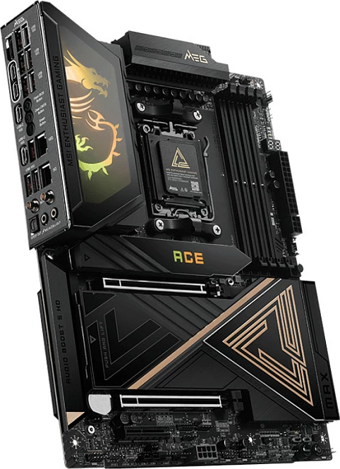 Pllakë amë MSI MEG X870E ACE MAX, Socket AM5, ATX, DDR5 deri 256GB, Wi‑Fi 7, PCIe 5.0, e zezë/ari