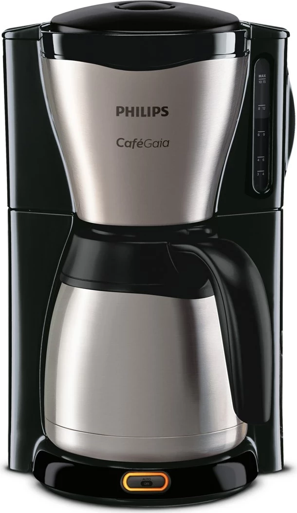 Aparat kafeje me filtër Philips Café Gaia HD7546/20, 1000 W, ibrik termo, zi/argjendtë
