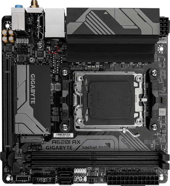 Pllakë amë GIGABYTE H610I, LGA1700, DDR5, mini-ITX, SATA3, DP, USB 3.2 Gen1, e zezë/gri