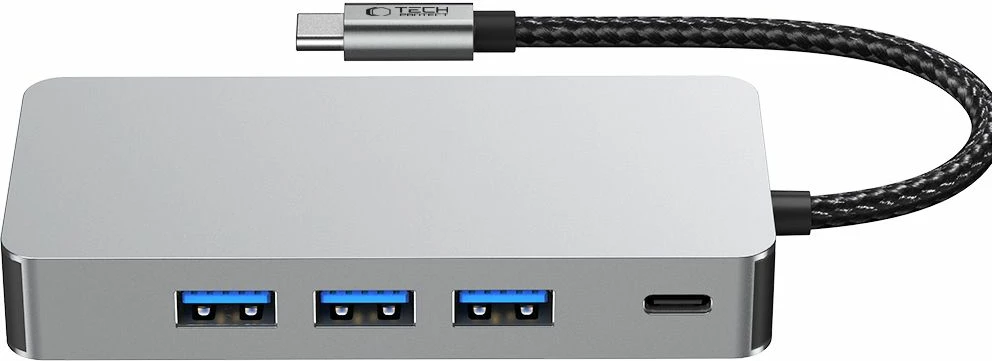 HUB Tech-Protect HB05 9-në-1, USB-C, HDMI 4K, RJ45, SD/TF, Gri