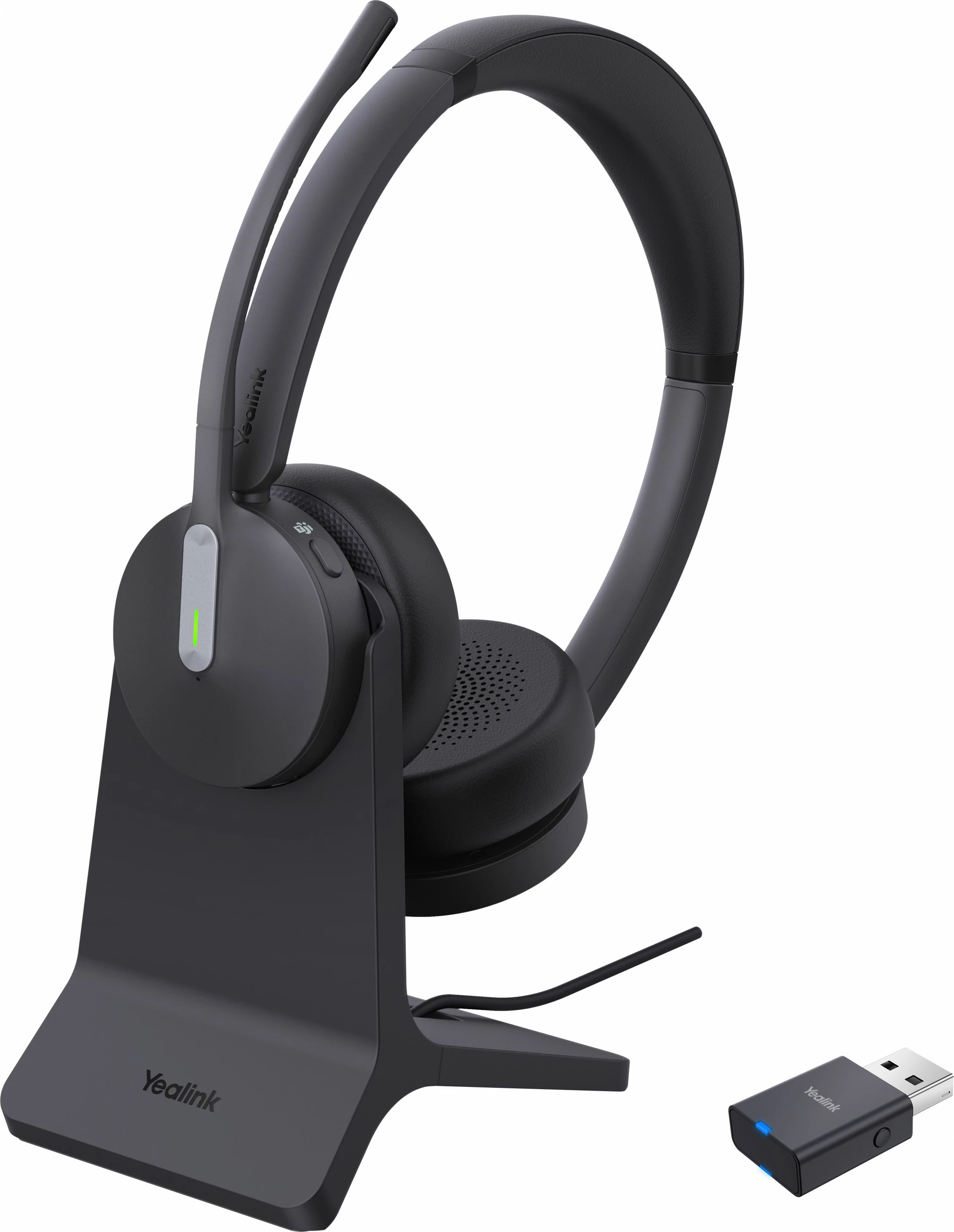 Kufje Yealink WH64 Hybrid Dual me Charging Stand, wireless, për zyrë/call center, e zezë