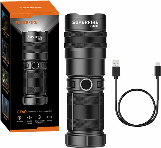 Elektrik dore Superfire GT60, 2600lm, 6000mAh, i zi