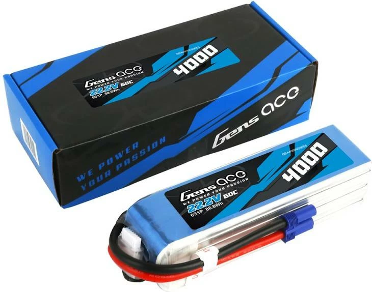 Bateri LiPo Gens ace 4000mAh 22.2V 60C 6S1P me lidhës EC5