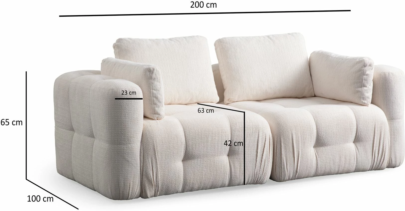 Divan dy-vendësh Atelier del Sofa, Amaris, i bardhë