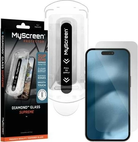 Mbështjellës xhami MyScreen Diamond Glass Supreme për Apple iPhone 17, transparent